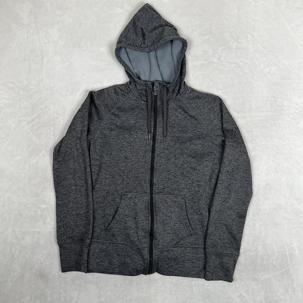 Nike Hoodie Womens Small Gray Therma-FIT Full Zip Fleece Sweatshirt Athletic